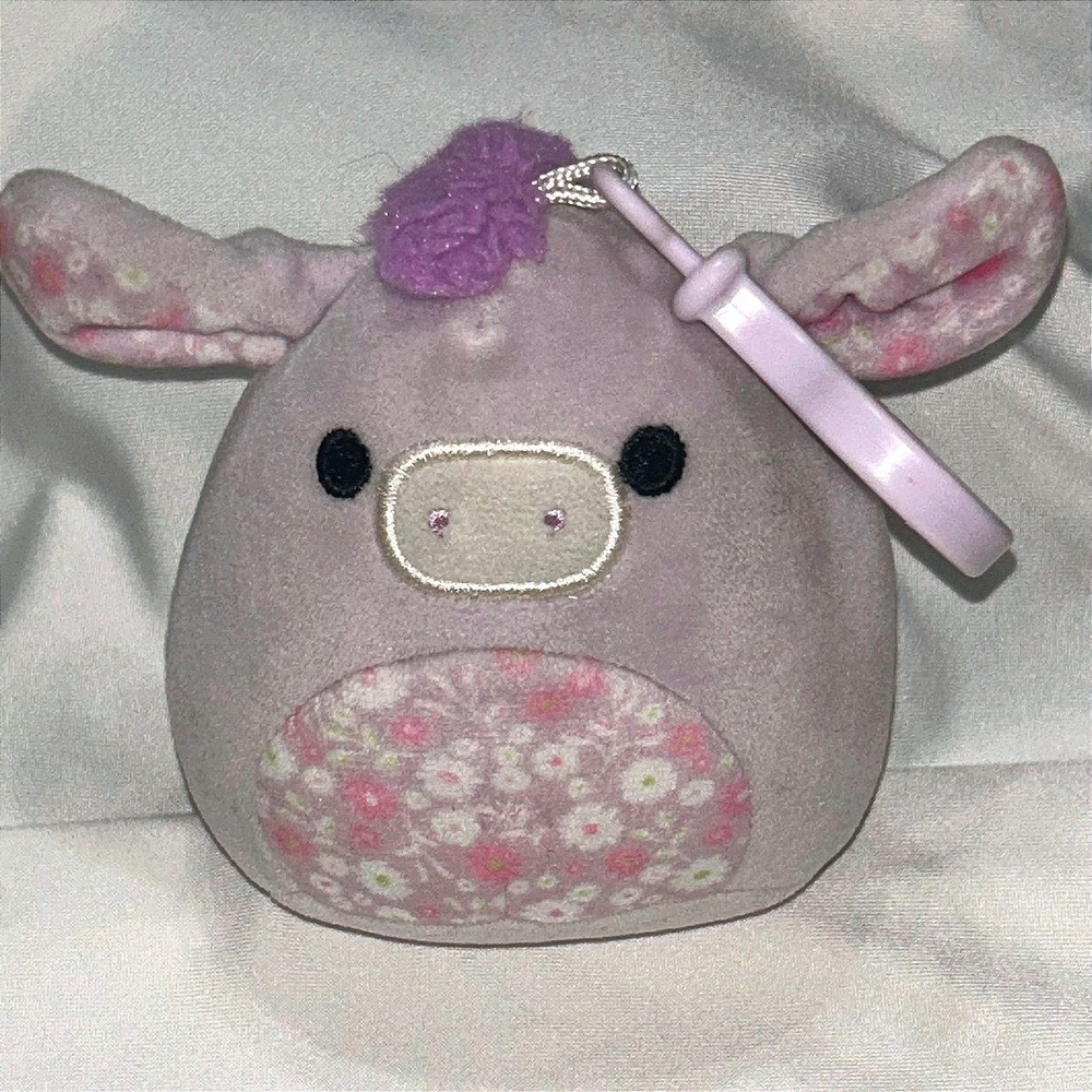 Squishmallows 3.5" Easter Clip-On Delzi The Donkey